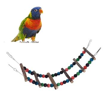Imagem de Escada de madeira suspensa, ponte de escalada para escalada corantes de grau alimentício para pássaros para hamsters para planadores de mel (45)