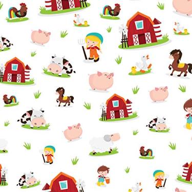 Imagem de Papel de Parede Animais Fazenda Baby Infantil 57x270cm