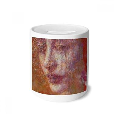 Imagem de DIYthinker XJJ Lenço vermelho com pintura a óleo caixa para dinheiro caixa cerâmica porta-moedas presente