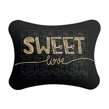 Imagem de Sweet Love Moldura dourada com citação de escrita manual e cartão de papel para casa