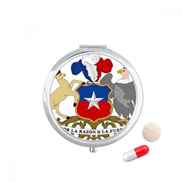 Imagem de Porta-comprimidos com emblema nacional do Chile com compartimento para remédios