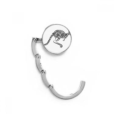 Imagem de Gancho de mesa com ilustração de esqueleto estilo Canguru da Austrália, gancho decorativo com fecho dobrável