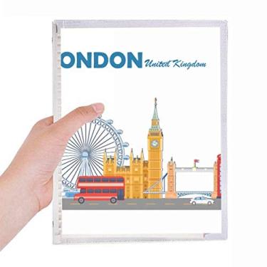 Imagem de London Eye Double Decker Buses Graffiti Notebook Folhas Soltas Diário Recarregável Diário Papelaria