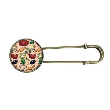 Imagem de Pizza Tomate Foods Peppers Cebola Broche de Metal Retrô Joia