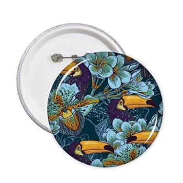 Imagem de Orquídea, pássaro, quadrado, padrão contínuo, pinos, emblema, botão, emblema, acessórios, decoração, 5 peças