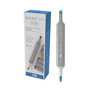 Imagem de Marcador Graf Duo Brush, CIS, Turquoise Green, Caixa com 6 unidades