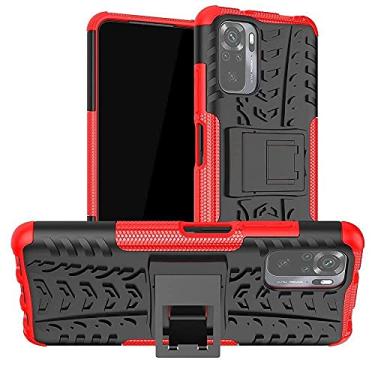 Imagem de Capa Capinha Anti Impacto Para Xiaomi Redmi Note 10 Pro com Tela de 6.67" polegadas Case Armadura Hybrid Refor�ada Com Desenho De Pneu - Danet (Vermelha)