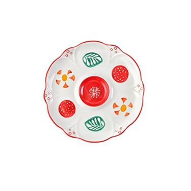 Imagem de GUIPAIHAI Panela de cerâmica criativa de 25 cm com prato de vinagre, batatas fritas, louça, louça, utensílios domésticos (cor: D)