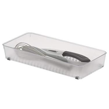 Imagem de Spectrum Diversified Bandeja organizadora de gaveta Hexa Talheres de cozinha modernos, utensílios, suporte de talheres, armazenamento de armário, 15 x 30 cm, geada transparente