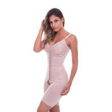 Imagem de Macaquinho Modelador Alta Compressão Com Short Alça Fecho Frontal Pós Cirúrgico Biobela