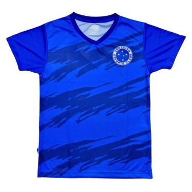 Imagem de Camiseta Cruzeiro Infantil Azul Faixas Oficial - Revedor