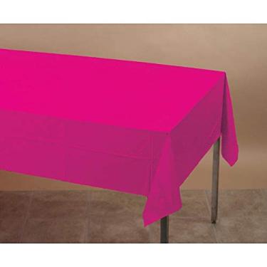 Imagem de Creative Converting Toalha de mesa de banquete de plástico, tamanho único, magenta quente