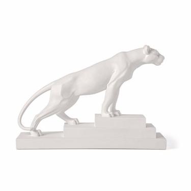 Imagem de Escultura Leoa Branca Em Polirresina 37cm - Mart