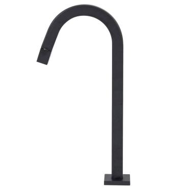 Imagem de Torneira Banheiro Slim Tube Quadrada Alta Preta