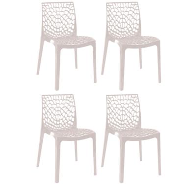 Imagem de Kit com 4 Cadeiras Gruvyer Estrutura em Polipropileno Fratini - Branco