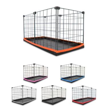 Imagem de Cercado Aramado Pet Porquinho da Índia 30x60 com Bandeja Higiênica Tapete Impermeável Fácil de Limpar Cercadinho Proteção Pequenos Pets