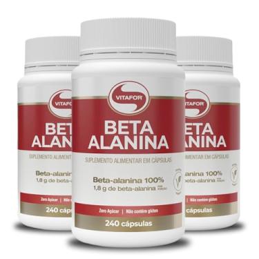 Imagem de Kit 3 Beta Alanina 500mg Vitafor 240 cápsulas