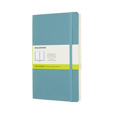 Imagem de Caderno Moleskine QP621B35, caderno clássico, capa macia, pautada, tamanho GG, azul folha