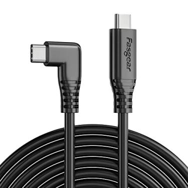 Imagem de Cabo USB C para Tipo C 3.0 de 5 m de 90 graus para Oculus Quest 2, Fasgear de 5 metros, 5 Gbps 5A (100 W) PD com chip E-Marker compatível com Oculus Quest Link, VR Headset, PC Gaming (preto)