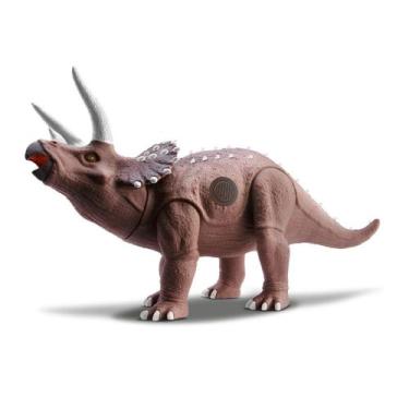 Imagem de Dinossauro Triceratops Grande Macio Articulado Com Som - Bee Toys