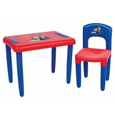 Imagem de Mesa Mesinha Atividades Max Infantil Com Cadeira Azul - Magic Toys