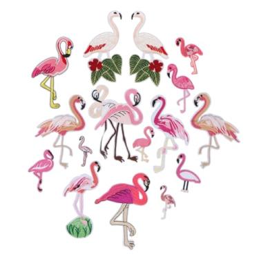 Imagem de Operitacx Definir Adesivos de toque de flamingo patch bordado Patches bordados roupa para Decoração de roupas apliques de tecido bordado ferro em remendos garota acessórios