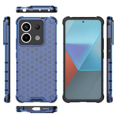 Imagem de Pzwoxukhov Capa compatível com Redmi Note 13 Pro 5G, compatível com Xiaomi Poco X6 5G Honeycomb Anti-Drop Shock Absorbing Case Azul