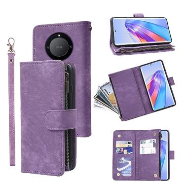 Imagem de Compatível com Huawei Honor X9a/HonorX40 Capa carteira com alça de pulso e couro vintage premium flip suporte para cartão de crédito acessórios de celular capa para celular Hawaii HonorMagic5Lite