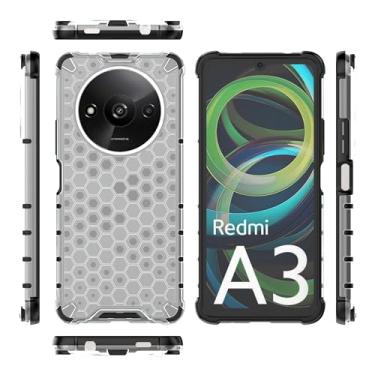 Imagem de Pzwoxukhov Capa compatível com Redmi A3, compatível com Redmi A3 Honeycomb, antiqueda, absorção de choque, capa branca