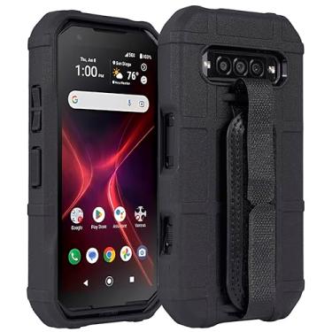 Imagem de Nakedcellphone Handy Series compatível com Verizon Kyocera DuraForce Pro 3, capa protetora tática robusta com alça de mão removível - preta