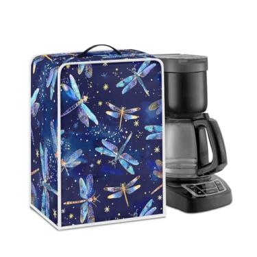 Imagem de Kathyboom Capas para cafeteira e liquidificador Blue Dragonfly – Capas macias resistentes à poeira para protetores e decoração de pequenos eletrodomésticos de cozinha