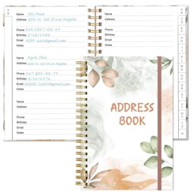 Imagem de Livro de endereços com abas alfabéticas - Telefone e agenda de endereços com contatos de endereço, data especial, telefone, aniversário e senha de login na Internet para casa e escritório, 10,9 cm x