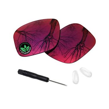 Imagem de Raydi Lentes de substituição de policarbonato e acessórios para óculos de sol Oakley Holbrook Metal OO4123 Square - Espelho de sol meia-noite - Polarizado