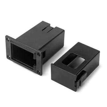 Imagem de Caixa de bateria para captador de guitarra preta, peças de captador de guitarra acústica, capa de captador instalada no baixo da guitarra com caixa de bateria de 9 V, suporte de substituição para EQ