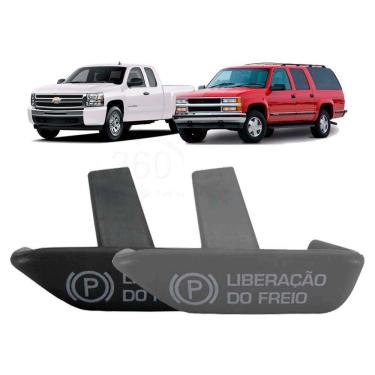 Imagem de Botão maçaneta freio de mão grand blazer silverado - cinza