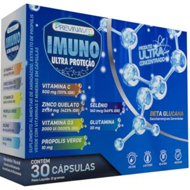 Imagem de Imuno Ultra Proteção com Beta Glucana + L-Glutamina + Própolis Verde idNlabs 30 Cápsulas