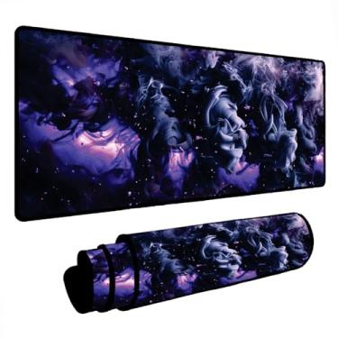 Imagem de Novo Mouse Pad Gamer Deskpad Speed Extra Grande Borda Costurada Profissional Varios Tamanhos - Fume Roxo (70X35)