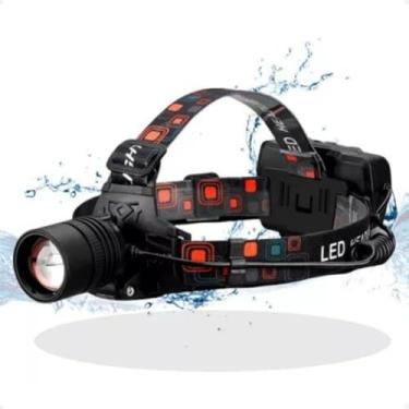 Imagem de Lanterna de Cabeça Profissional HeadLight Farol Branco Para Bicicleta LED com Zoom Ajustável e Suporte para Cabeça Tática Recarregável Cree Multifuncionais Carregador USB A Prova de Respingos D'água