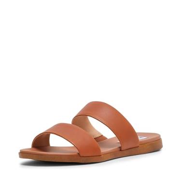 Imagem de Steve Madden Sandália feminina plana dupla, Couro bronzeado, 37