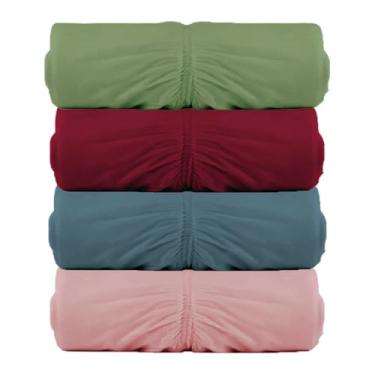 Imagem de Kit 4 Lençóis Malha King com Elastico Vivaldi - Fio 30/1 Penteado - 100% Algodao (Kit5)