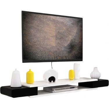 Imagem de Armário flutuante do suporte da tevê, console fixado na parede da tevê, unidade moderna do console da tevê para a sala de estar, quarto com prateleira de armazenamento aberta, a, 90cm