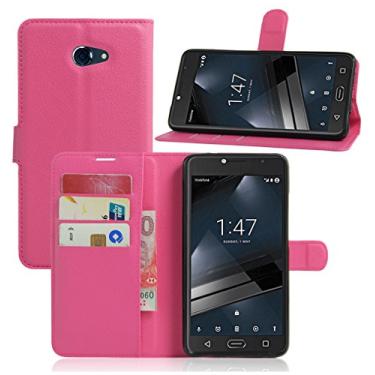 Imagem de Vodafone Smart uitra 7, capa carteira flip de couro PU premium com compartimento para cartão, suporte e fecho magnético [capa interior à prova de choque de TPU] Compatível com Vodafone Smart uitra 7