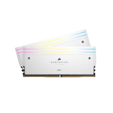 Imagem de CORSAIR DOMINATOR TITANIUM RGB DDR5 RAM 32GB (2x16GB) DDR5 6000MHz CL30 Intel XMP iCUE Memória de computador compatível - Branco (CMP32GX5M2B6000C30W)
