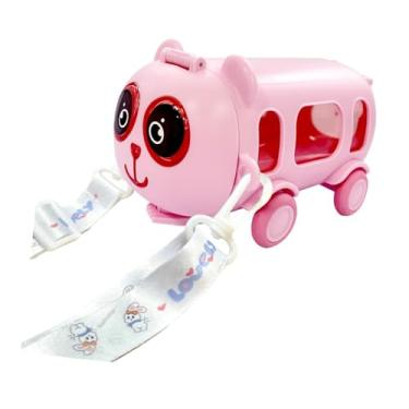 Imagem de kowaku Garrafa de água para crianças, Garrafa de água para crianças com canudo, Copo infantil à prova de vazamento, Garrafa de água para ônibus de brinquedo, Rosa