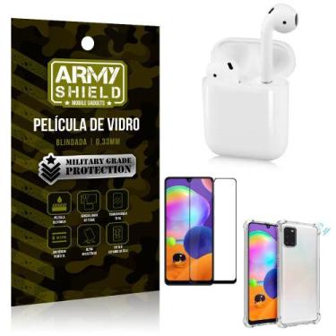 Imagem de Fone Bluetooth LY-122 Samsung A31 + Capinha Anti Impacto + Película 3D
