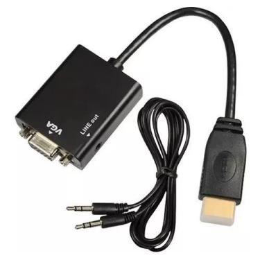 Imagem de Adaptador Conversor Hdmi X Vga Compatível com  Ps4 Xbox - Pc Monitor V