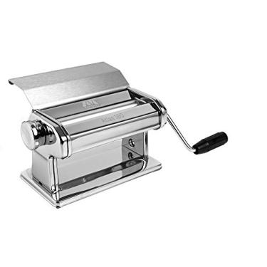 Imagem de MARCATO Feito na Itália Atlas 180 Slide Manual Máquina de Massa, Aço Cromado. Bom para decoração de massas, pães e bolos