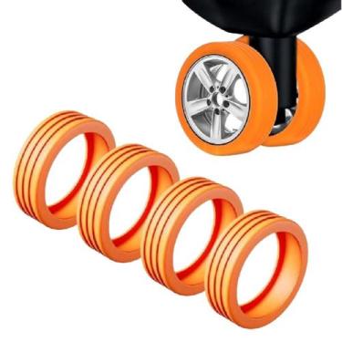 Imagem de Kit Com 04 Unidades Protetor Silicone Para Rodas Mala Bagagem - Protet