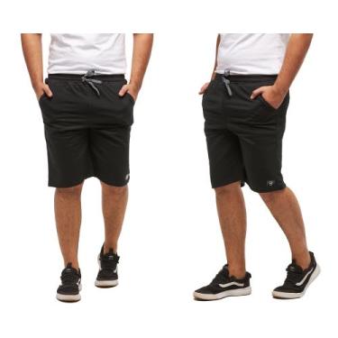 Imagem de Kit com 02 bermudas de moletom basica wooks, G, Preto