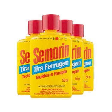 Imagem de Kit 4 Semorin Gotas O Tira Ferrugem Roupas 50ml Cada